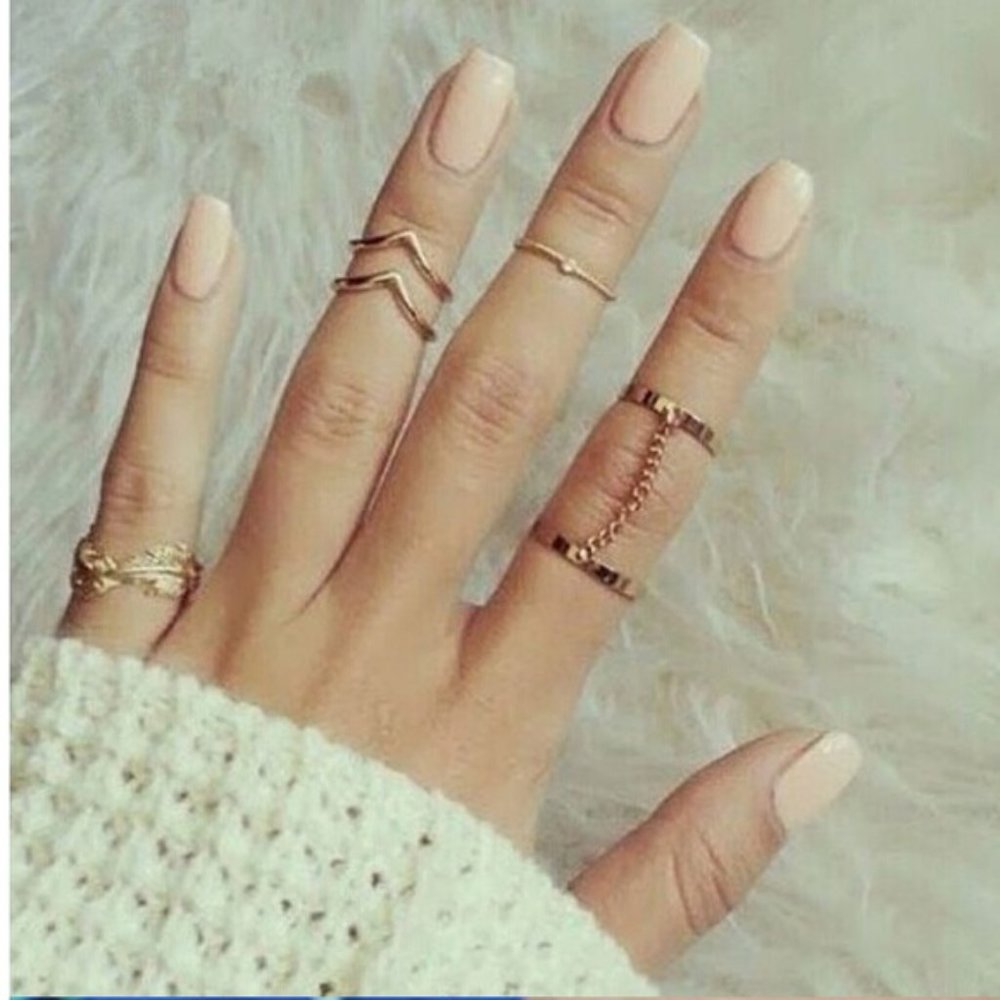 3/$30 6 PCS GOLDEN TRENDY RINGS / ADJUSTABLE